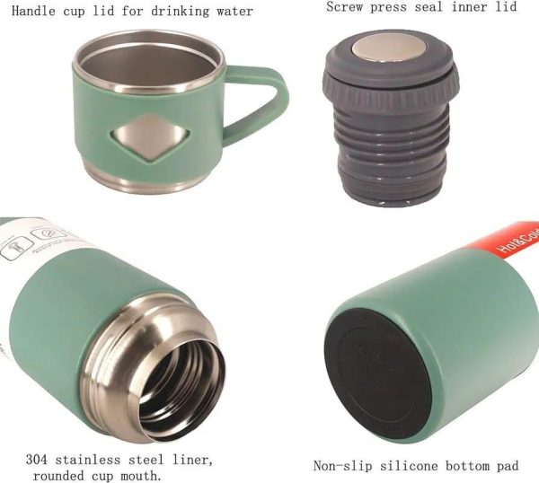 🥤 Vacuum Insulated Water Bottle Set ✨ – 500ml Stainless Steel Thermos With Gift Box 🎁 (Random Color)