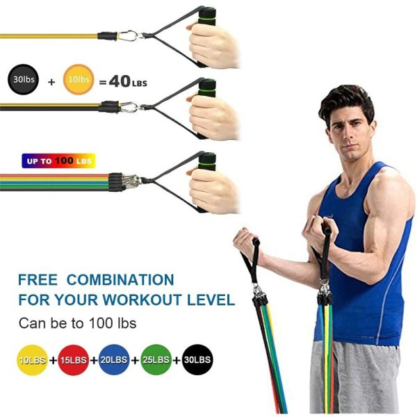 🏋️‍♂️ 11-Piece Power Resistance Band Set ✨ – Strength Training & Yoga Fitness Equipment 🧘‍♀️💪