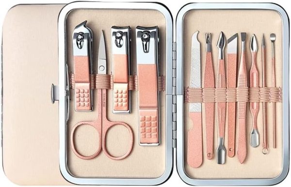 💅 12-Piece Portable nail clippers Beauty Tool Set – Stainless Steel Grooming Kit