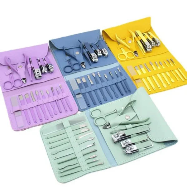 💅 16-in-1 Nail Kit ✨ – Manicure & Pedicure Grooming Set 🧴✂️