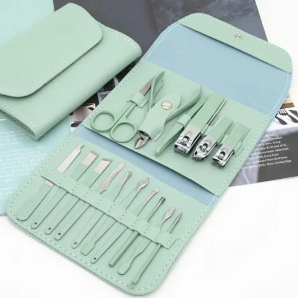 💅 16-in-1 Nail Kit ✨ – Manicure & Pedicure Grooming Set 🧴✂️