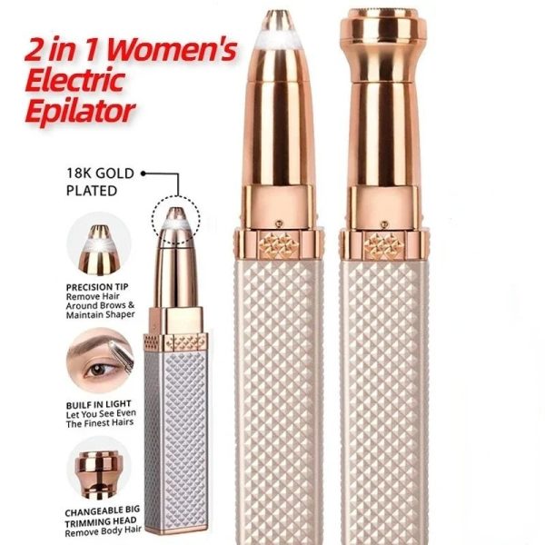 💖⚡ 2-in-1 Women’s Electric Epilator & Painless Shaver – USB Rechargeable Hair Remover 🌸✨