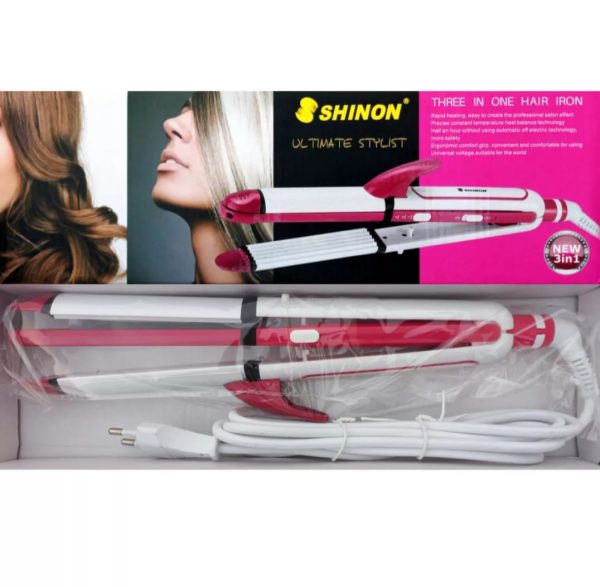 💇‍♀️ 3-in-1 Hair Straightener & Curler Set ✨ – Professional Ceramic Styling Tool For Women 🌸