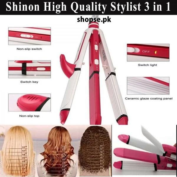 💇‍♀️ 3-in-1 Hair Straightener & Curler Set ✨ – Professional Ceramic Styling Tool For Women 🌸