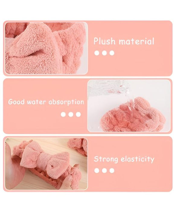 💖 3-Piece Kiss Lovely Wrist Strap Set ✨ – Face Wash Headband & Wristbands (Soft Fabric) 🧖‍♀️