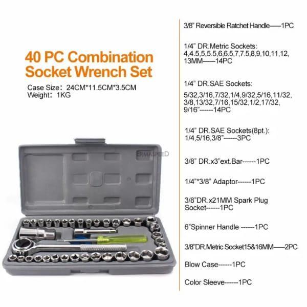 🔧 40pcs Aiwa Socket Wrench Tool Kit & Screwdriver And Socket Set 🛠️