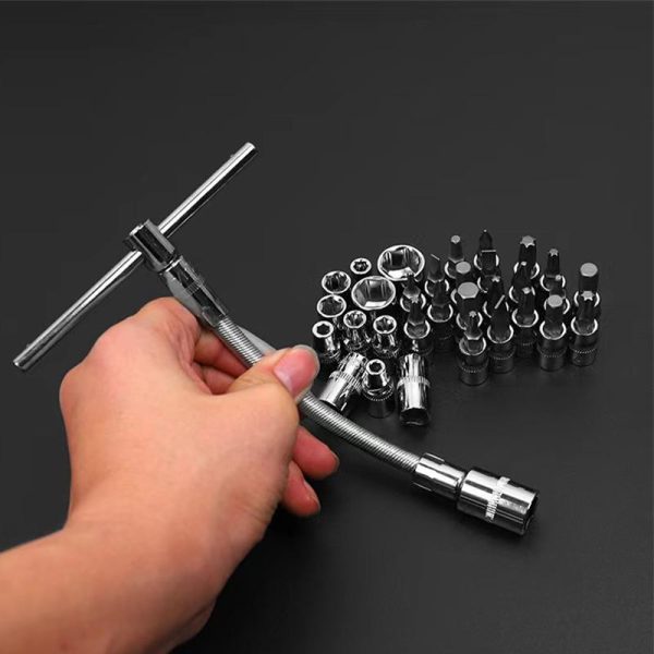 🔧🧰 46-Piece Professional Socket Wrench Tool Set | Heavy-Duty Portable Kit 🚗🏍️🏠