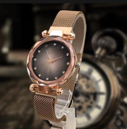 ⌚ Stunning Women’s Rose Gold Quartz Watch – Round Plain Strap ✨🌹💎