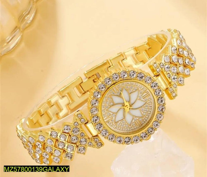 ⌚ Women’s Fancy Bracelet Analog Watch – Golden ✨💛