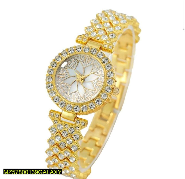 ⌚ Women’s Fancy Bracelet Analog Watch – Golden ✨💛
