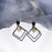 🌟 Stylish Square Design Earrings for Women – Black (2 Pcs) 🖤✨
