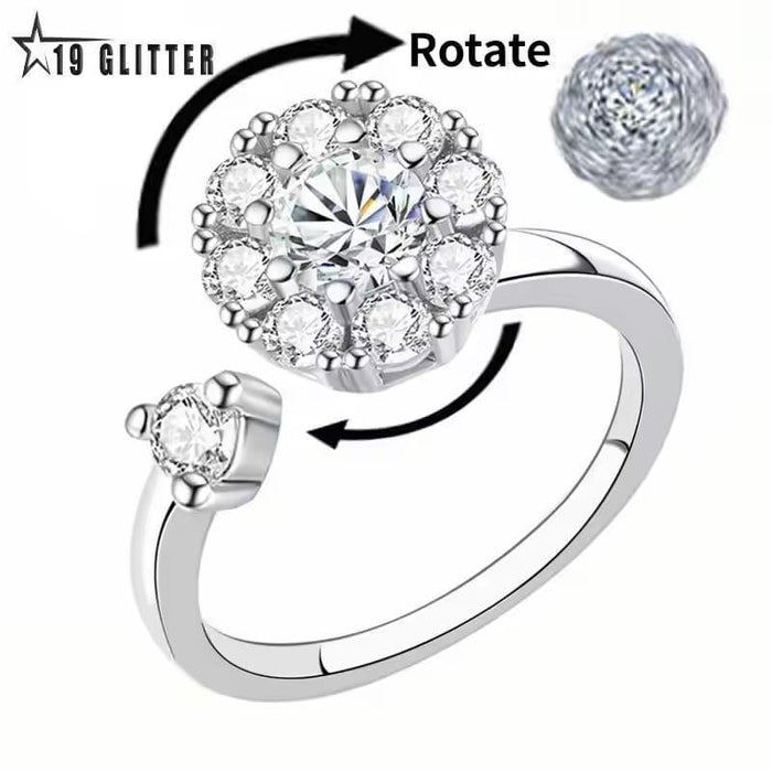 💍 Elegant Spinning Ring – Crystal Charm, Adjustable ✨💎