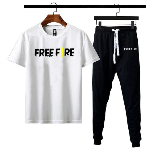 ⚪ Men's Printed Polyester Track Suit – 2 Pcs | White | Trendy & Comfortable 👟🔥