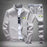 👕 Men's Printed Fleece Zipper Track Suit – 2 Pcs in Grey 🔥