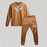 👕👖 2 Pcs Men's Micro Printed Track Suit – Brown | Stylish & Comfortable Fit