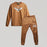 👕👖 2 Pcs Men's Micro Printed Track Suit – Brown | Stylish & Comfortable Fit