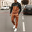 👕👖 2 Pcs Men's Micro Printed Track Suit – Brown | Casual & Sportswear