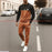 👕👖 2 Pcs Men's Micro Printed Track Suit – Brown | Casual & Sportswear