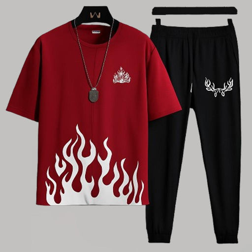 👕👖 2 Pcs Men's Micro Plain Track Suit – Maroon | Casual & Sportswear