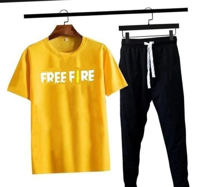 👕👖 Men's Cotton Jersey Printed Track Suit – Yellow ✨