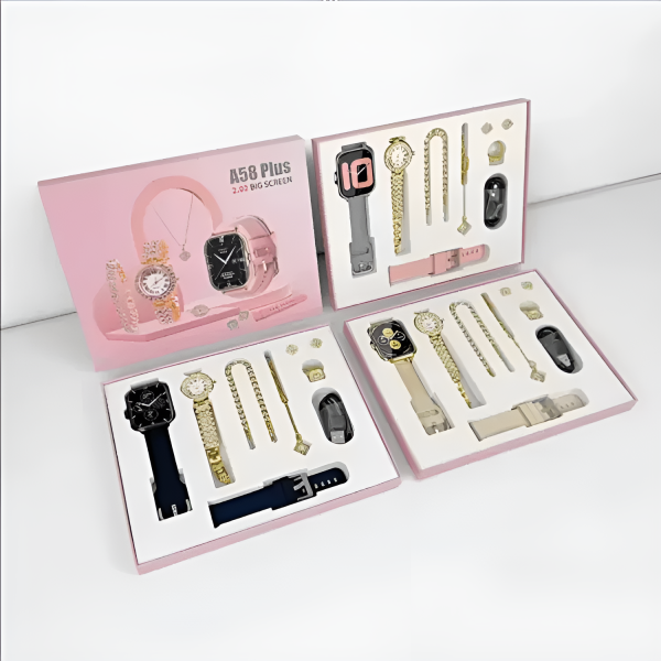 ⌚✨ A58 Plus 6 In 1 Smartwatch – Stylish & Functional Gift for Women ✨💖