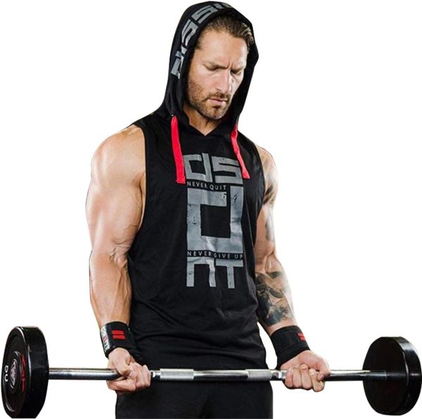 🏋️‍♂️ Black Gym Sleeveless Hood Tracksuit ✨ – Men’s 2-Piece Sports & Jogging Wear Set 🖤