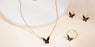 🦋 Butterfly Jewelry Set ✨ – Pack of 4 (Necklace, Earrings, Ring & Pendant) 💖