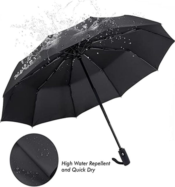 ☔ Compact Travel Umbrella with Windproof Design – Gray (Ghana Edition)