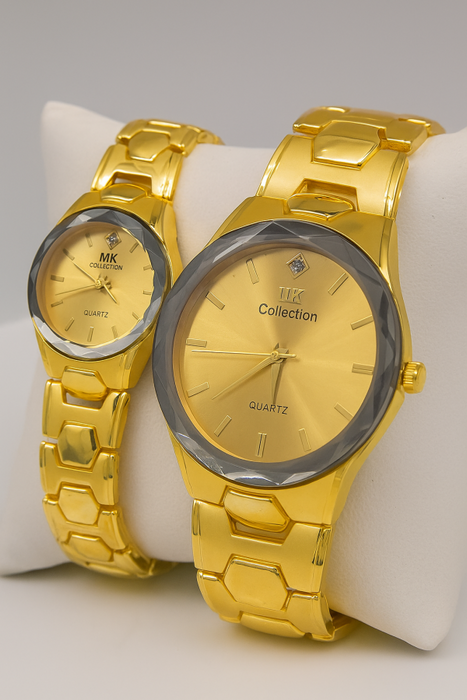 ⌚💛 Gold Couple Watch Set – Luxury Quartz Timepieces For Him & Her ✨
