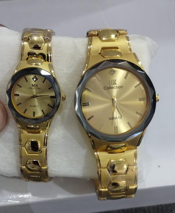 ⌚💛 Gold Couple Watch Set – Luxury Quartz Timepieces For Him & Her ✨