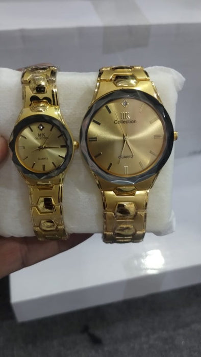 ⌚💛 Gold Couple Watch Set – Luxury Quartz Timepieces For Him & Her ✨