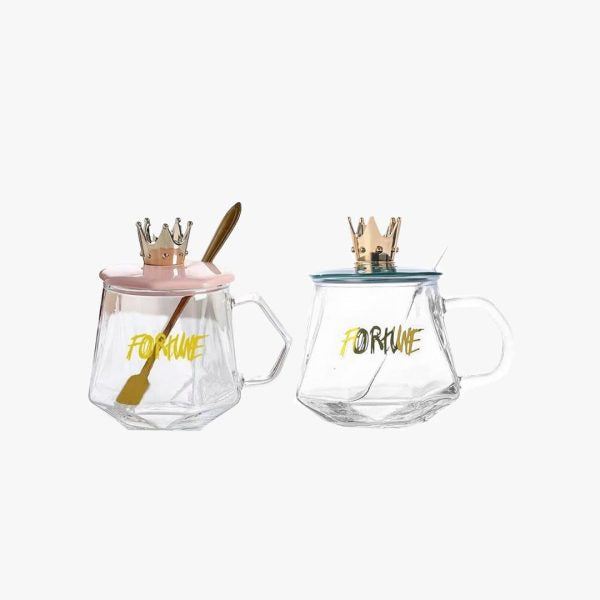 👑 Golden Crown Sugar Pot with Lid & Spoon – Elegant Storage Jar for Sugar, Tea, Coffee & Spices