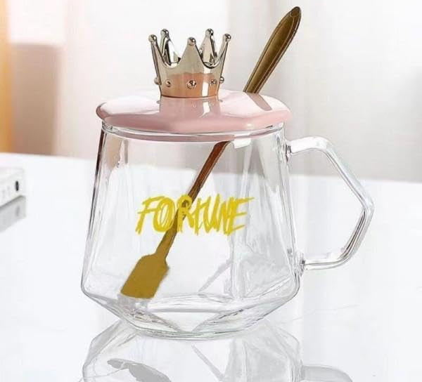 👑 Golden Crown Sugar Pot with Lid & Spoon – Elegant Storage Jar for Sugar, Tea, Coffee & Spices