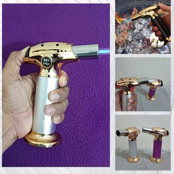 🔥💨 High-Quality Torch Lighter | Windproof Jet Flame | Refillable Gas BBQ & Culinary Lighter 🍖🍷