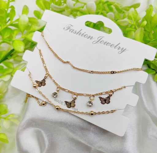 💖 Imported Triple-layered Adjustable Bracelet Set ✨ – Elegant Fashion Jewelry for Girls & Women 🎀