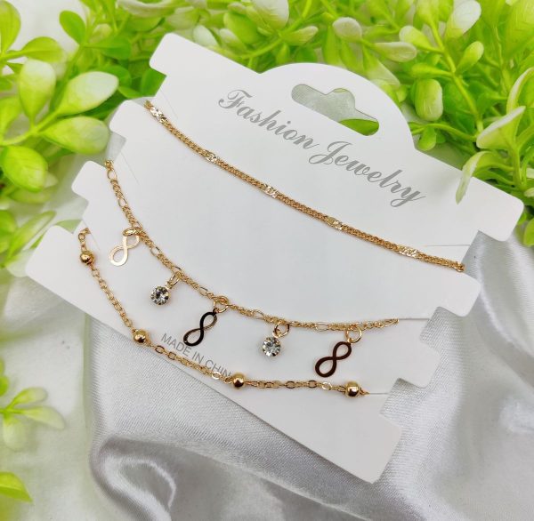 💖 Imported Triple-layered Adjustable Bracelet Set ✨ – Elegant Fashion Jewelry for Girls & Women 🎀