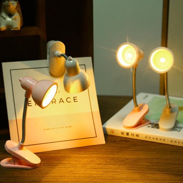 💡 Mini LED Clamp Lamp – Portable USB-Powered Desk Light with Flexible Neck & Strong Clamp Base (Random Color)