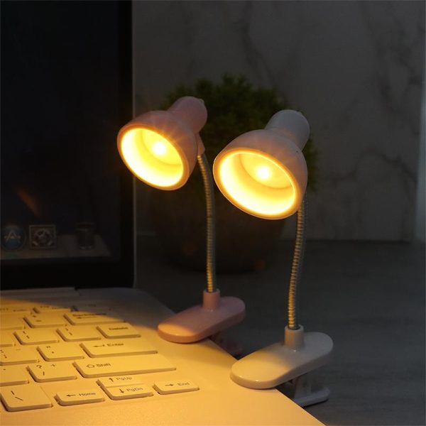 💡 Mini LED Clamp Lamp – Portable USB-Powered Desk Light with Flexible Neck & Strong Clamp Base (Random Color)