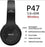 🎧 P47 Wireless Bluetooth Headphones 🎮 – Ultra-Small Gaming Headset (Random Color) ✨
