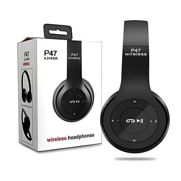 🎧 P47 Wireless Bluetooth Headphones 🎮 – Ultra-Small Gaming Headset (Random Color) ✨