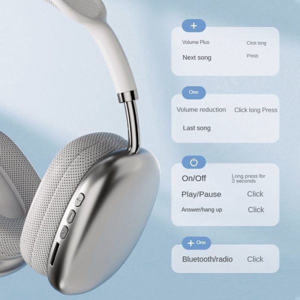🎧 P9 Wireless Bluetooth Headphones 🎶 – Adjustable Over-Ear Stereo Headset ✨ (Random Color)