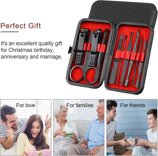 💅 Premium Manicure & Pedicure Kit – 10 Pcs Stainless Steel Nail Clippers Set With Grooming Tools ✨