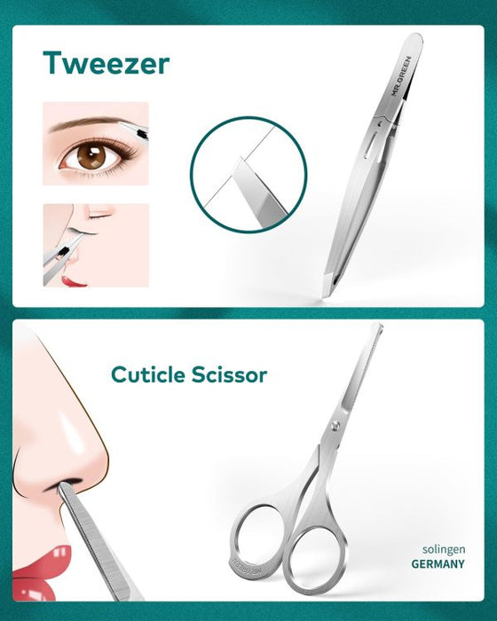 💅 Premium Manicure & Pedicure Kit – 10 Pcs Stainless Steel Nail Clippers Set With Grooming Tools ✨