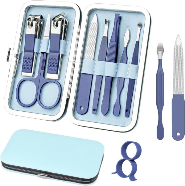 💅 Premium Manicure & Pedicure Kit – 10 Pcs Stainless Steel Nail Clippers Set With Grooming Tools ✨