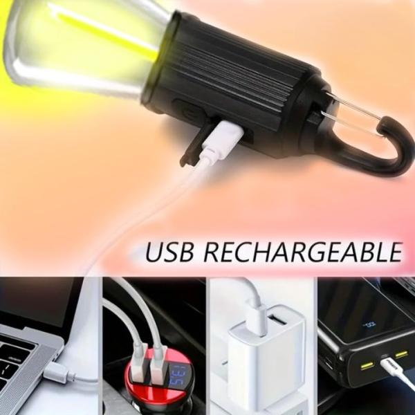 🔦🏕️ Rechargeable Portable LED Camping Lantern | Tent Lamp With Clip Hook 🌟🎒