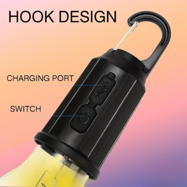 🔦🏕️ Rechargeable Portable LED Camping Lantern | Tent Lamp With Clip Hook 🌟🎒