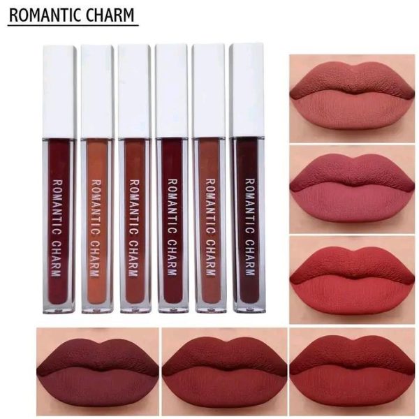 💄🔥 Romantic Empire Matte Lipgloss Set of 6 – High Pigment, Long-lasting Liquid Lip Gloss | Red Collection ❤️✨
