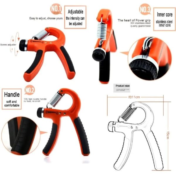 🏋️ Set of 2 Adjustable Heavy Hand Grippers (10–40Kg) – Strength Training Exerciser for Hand, Wrist & Finger Workout (Random Color)
