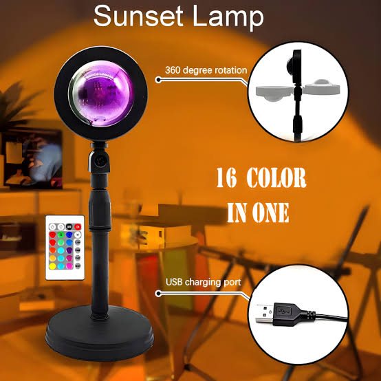 🌇 Sunset Lamp ✨ – Multi-Color Projection Light With Remote Control 🎨