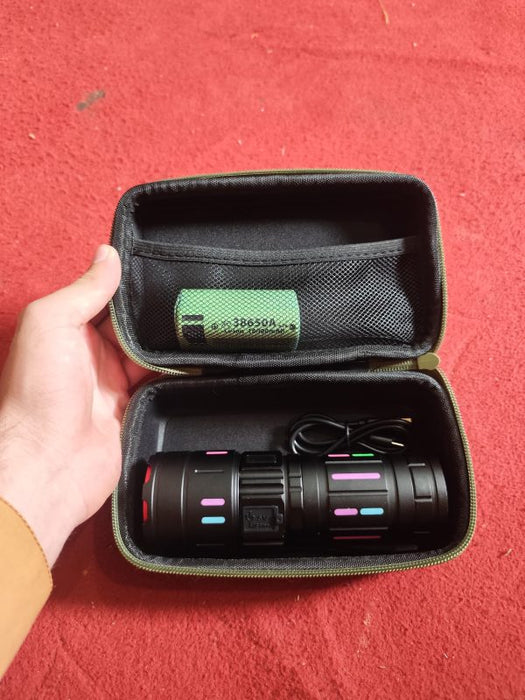 🔦 Tactical LED Flashlight Kit With Portable Green Hard Case 🌟🔋